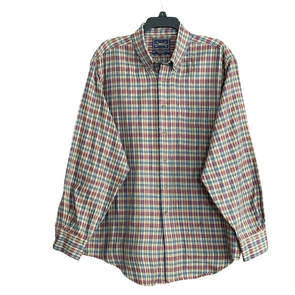 XL Vintage Arrow Plaid Button Down Long‎ Sleeve Shirt Menswear